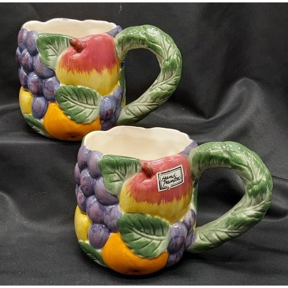 Fitz and Floyd Dining Fitz And Floyd Calypso Fruit Coffee Mugs 2